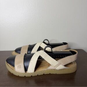 Born Kasady Tan Leather Strappy Sandals Sz 8 Womens